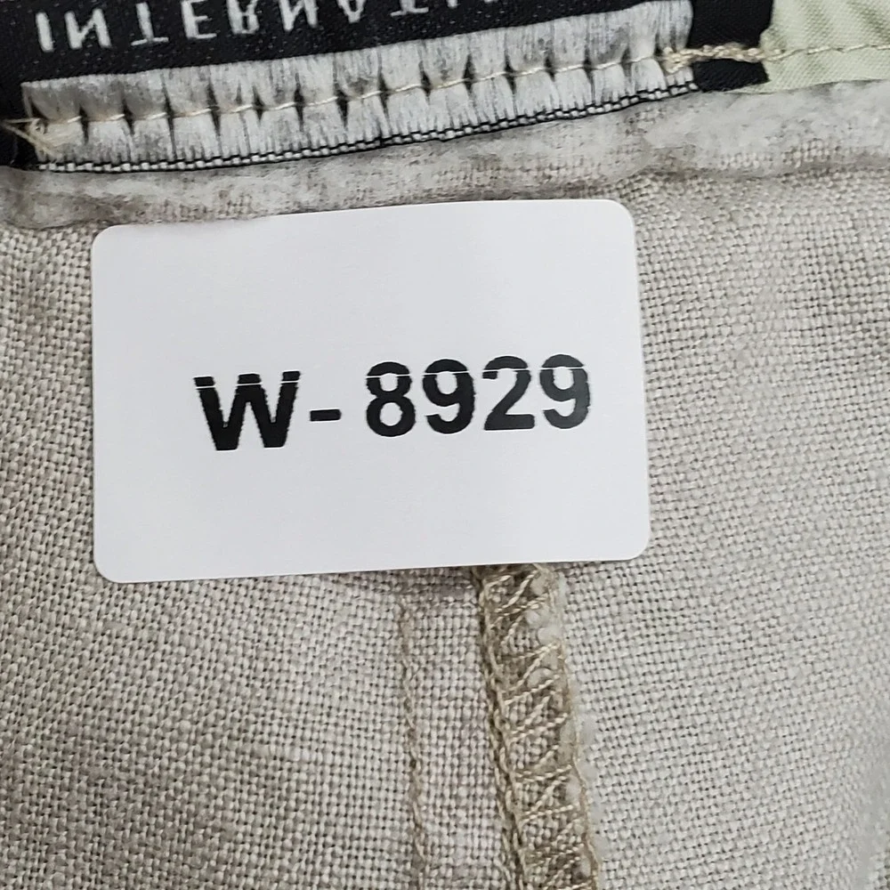 International Male Men Pants 34 Beige Linen Dress Pants Button 30